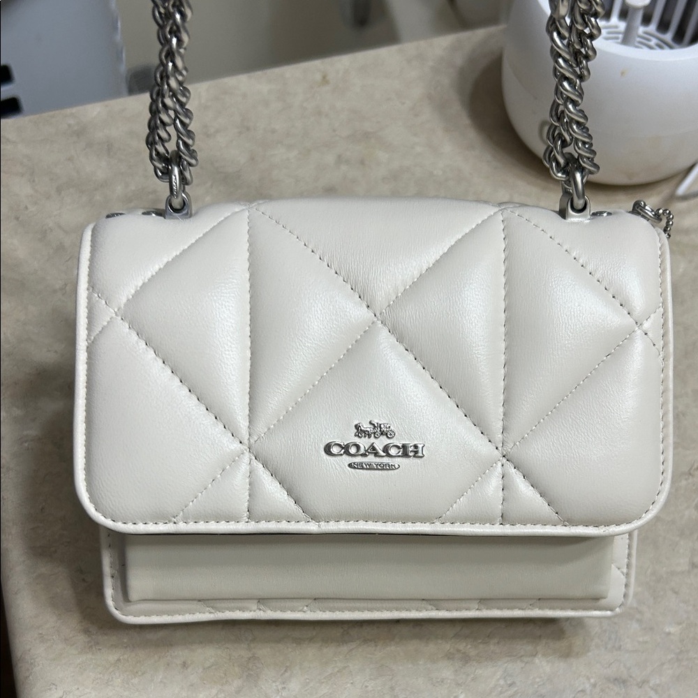 New Coach Cream Quilted Crossbody Bag